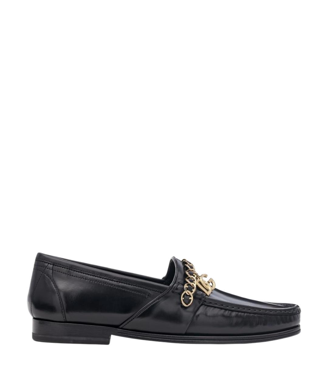 DOLCE&GABBANA Черные кожаные лоферы, фото 1