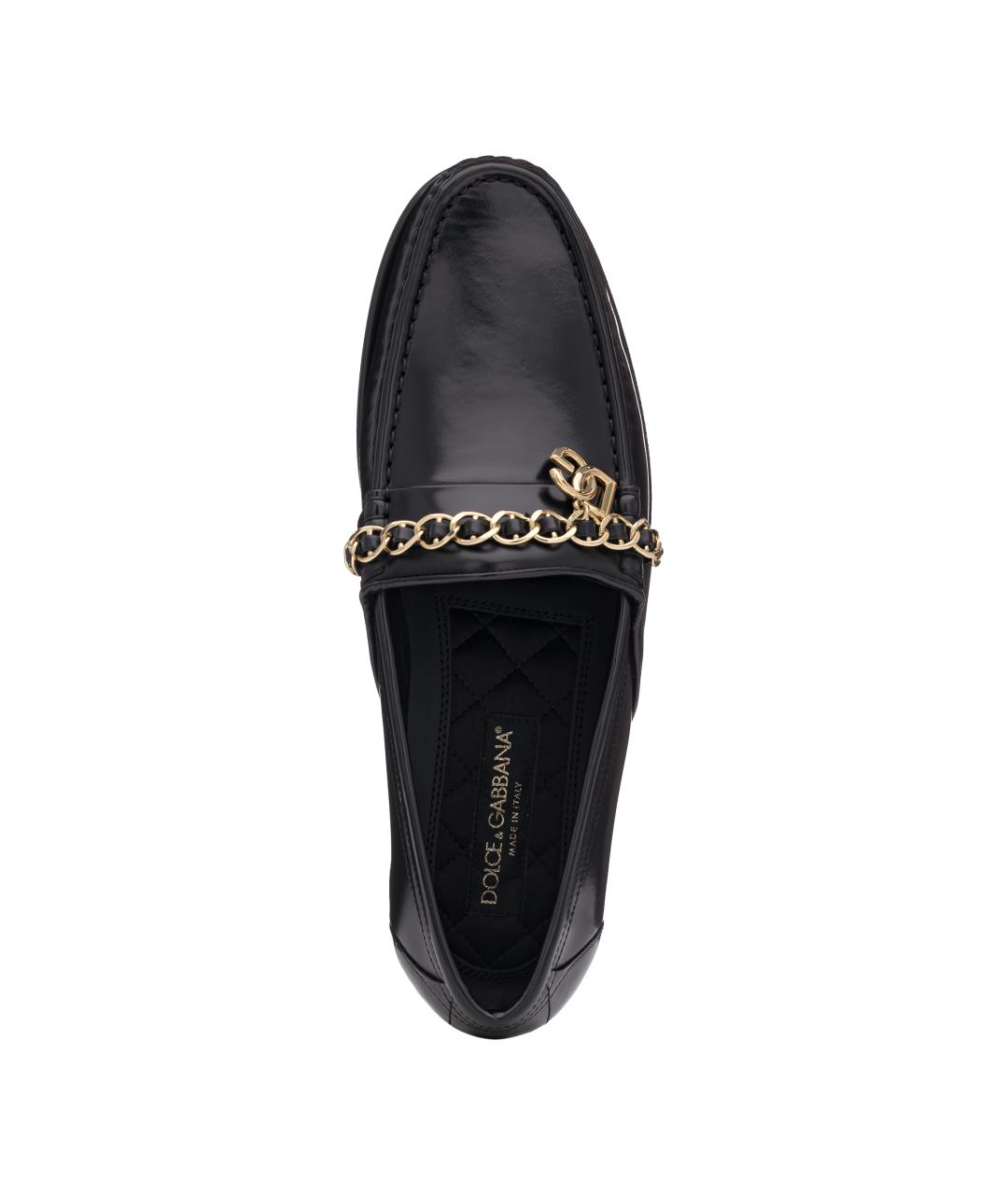 DOLCE&GABBANA Черные кожаные лоферы, фото 4