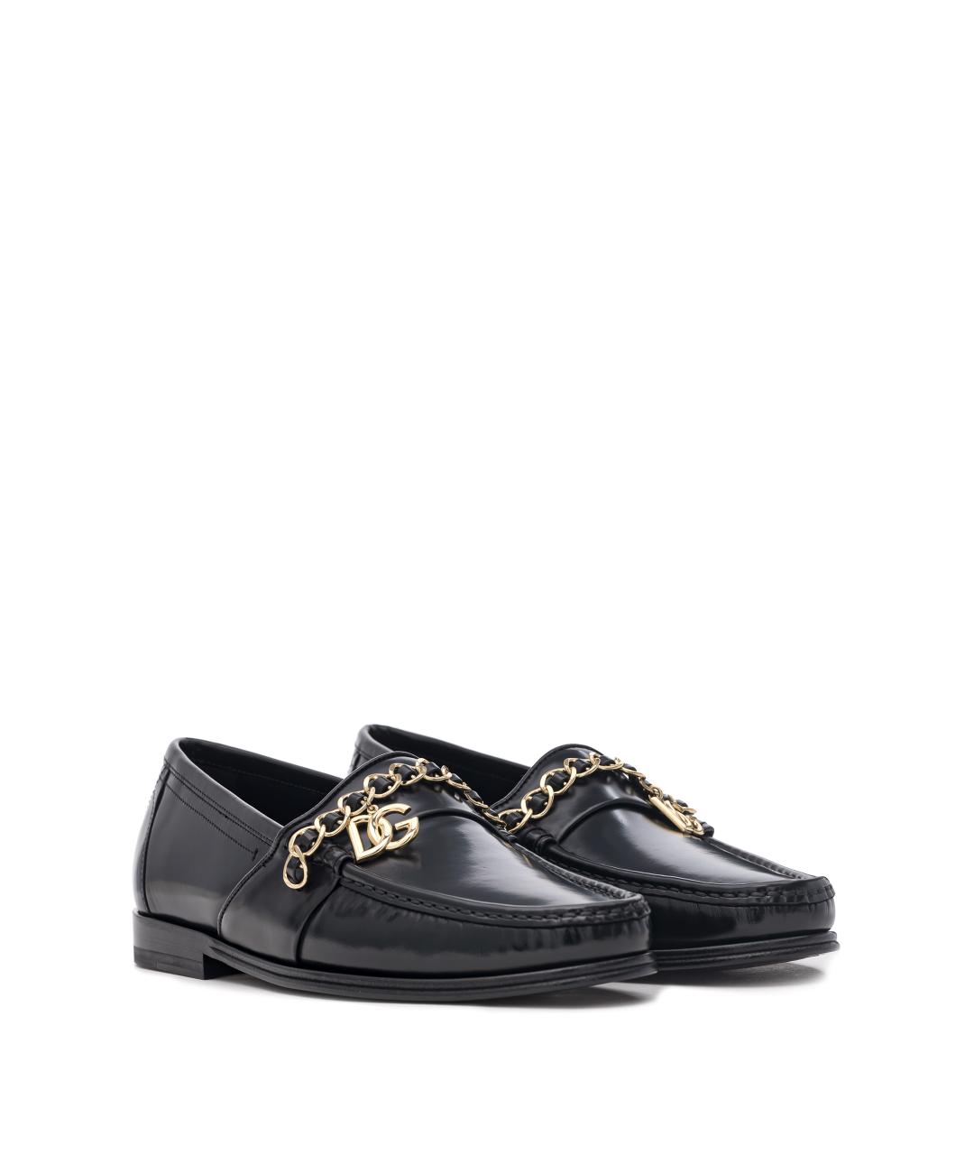 DOLCE&GABBANA Черные кожаные лоферы, фото 2