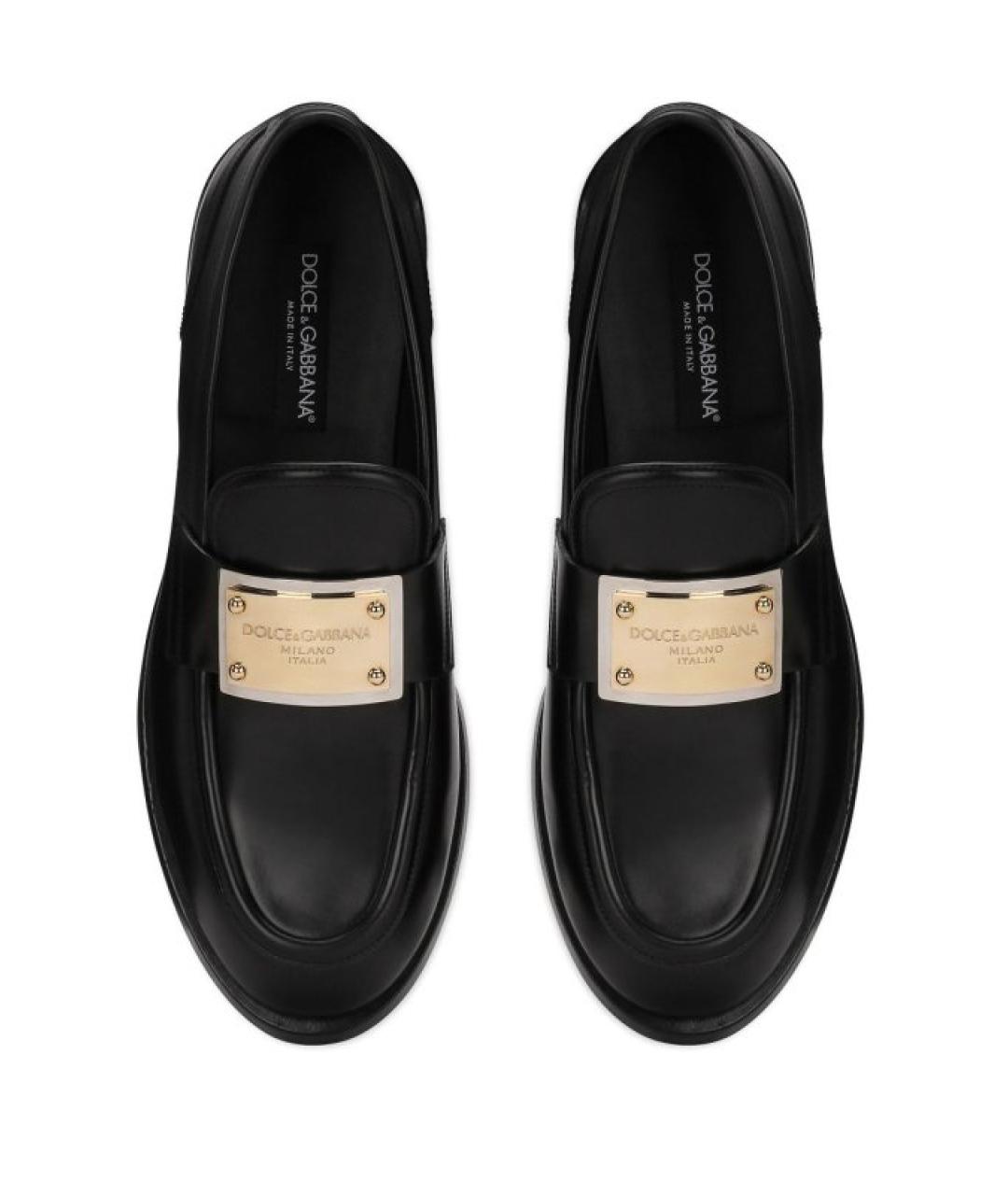DOLCE&GABBANA Черные кожаные лоферы, фото 4