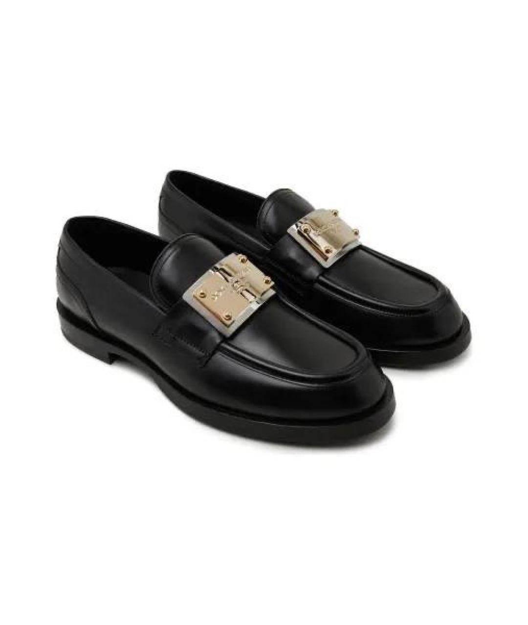 DOLCE&GABBANA Черные кожаные лоферы, фото 2