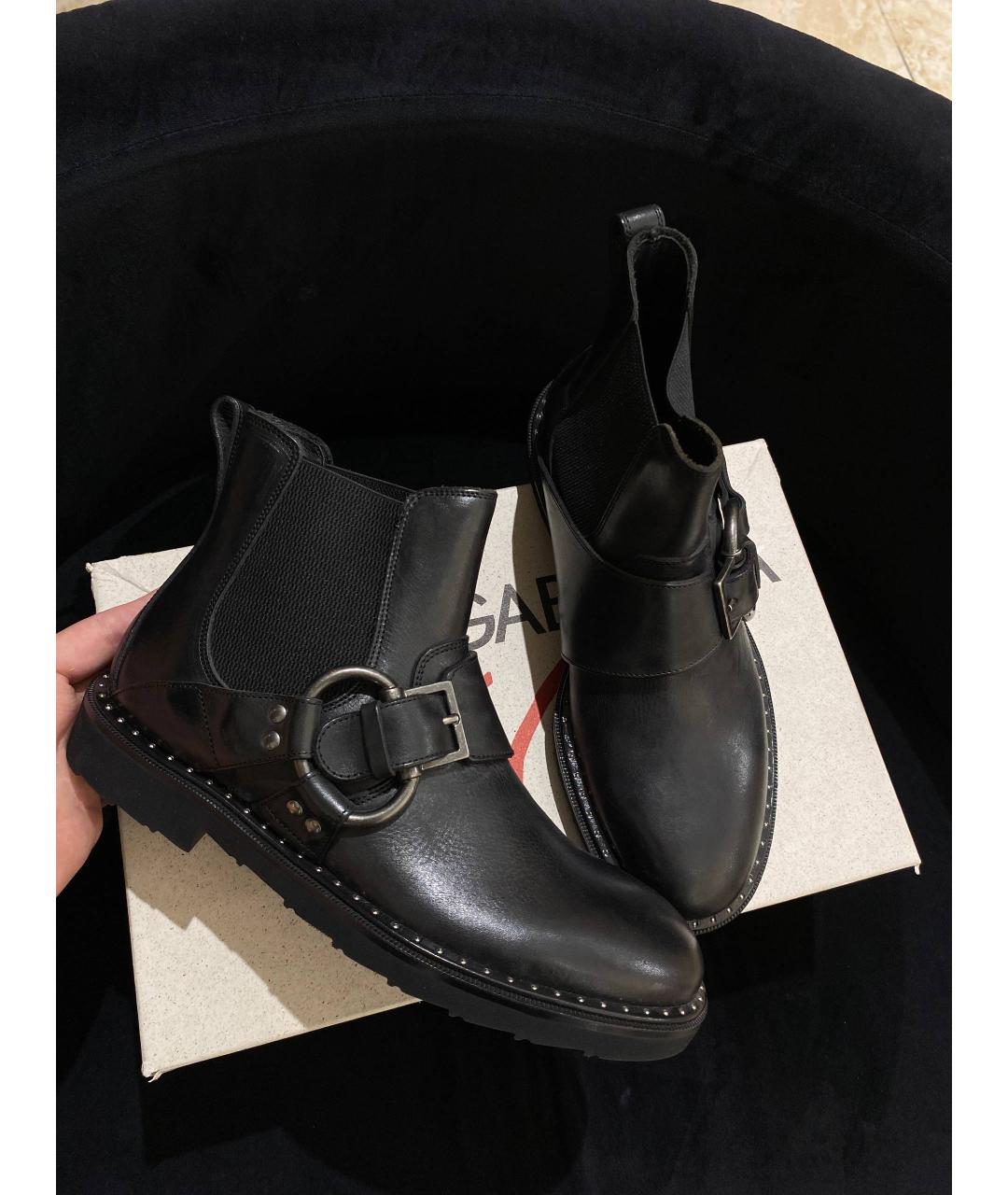 DOLCE&GABBANA Черные кожаные ботинки, фото 2