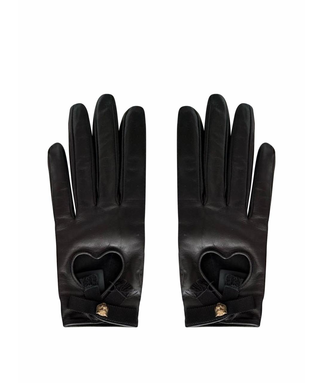 GUCCI Черные кожаные перчатки, фото 1