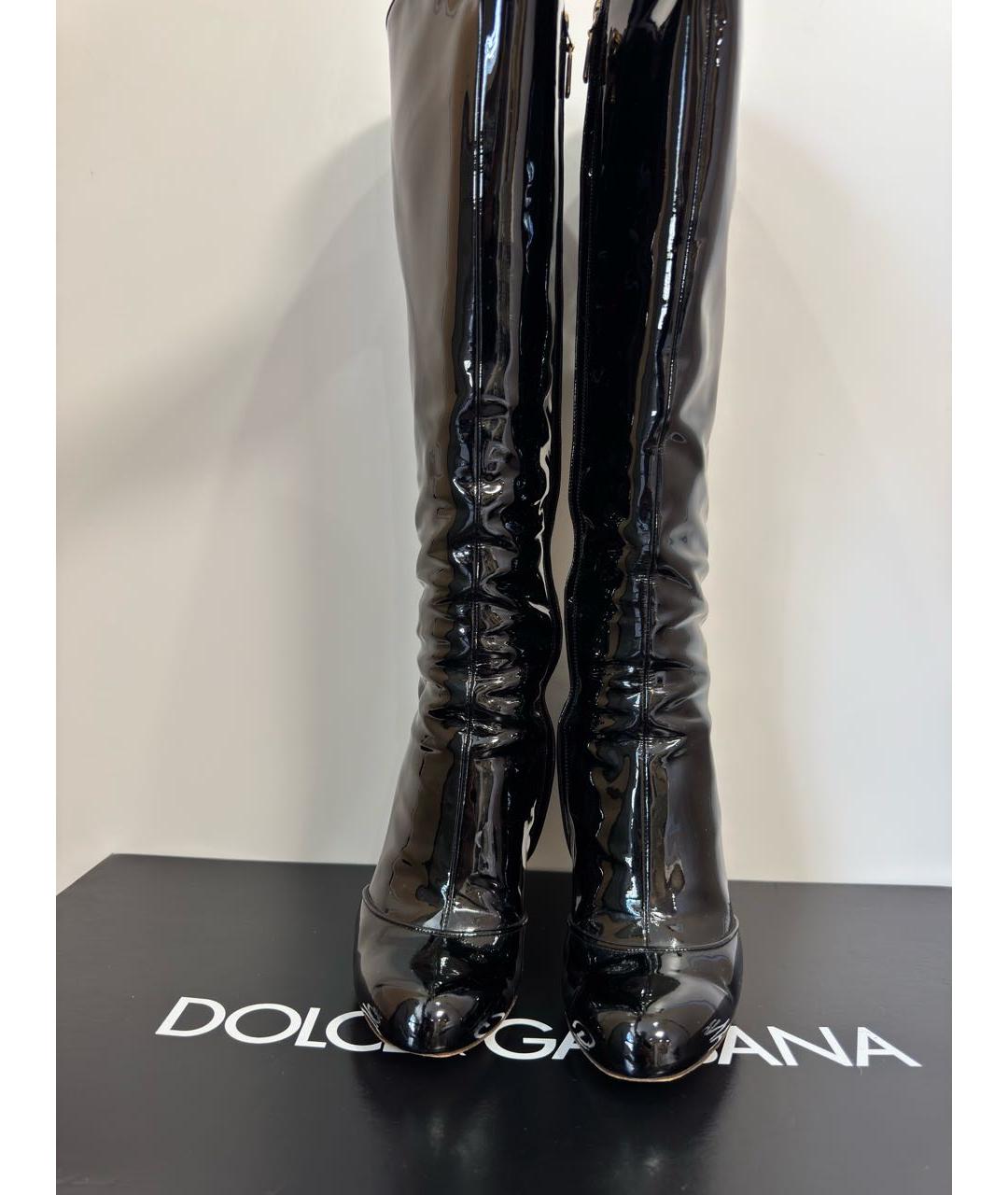 DOLCE&GABBANA Черные кожаные сапоги, фото 2