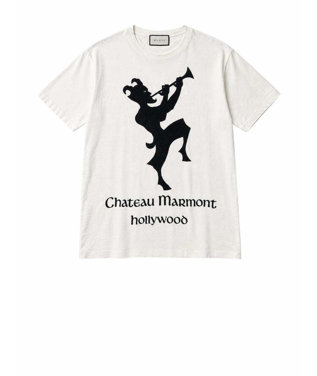 GUCCI Белая хлопковая футболка, фото 1
