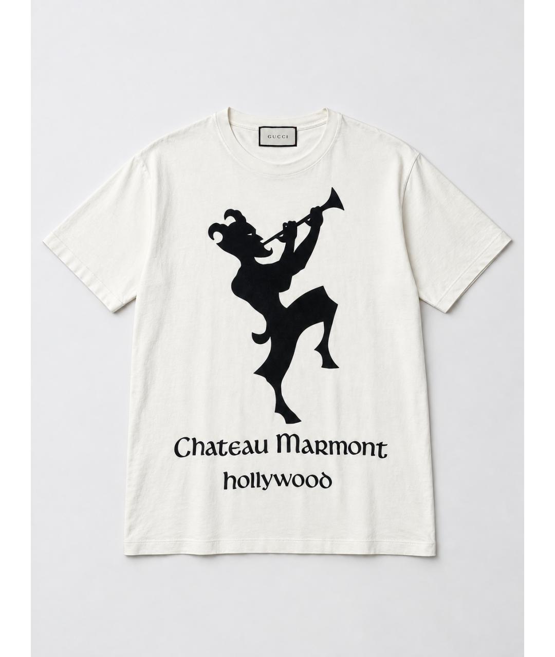 GUCCI Белая хлопковая футболка, фото 4