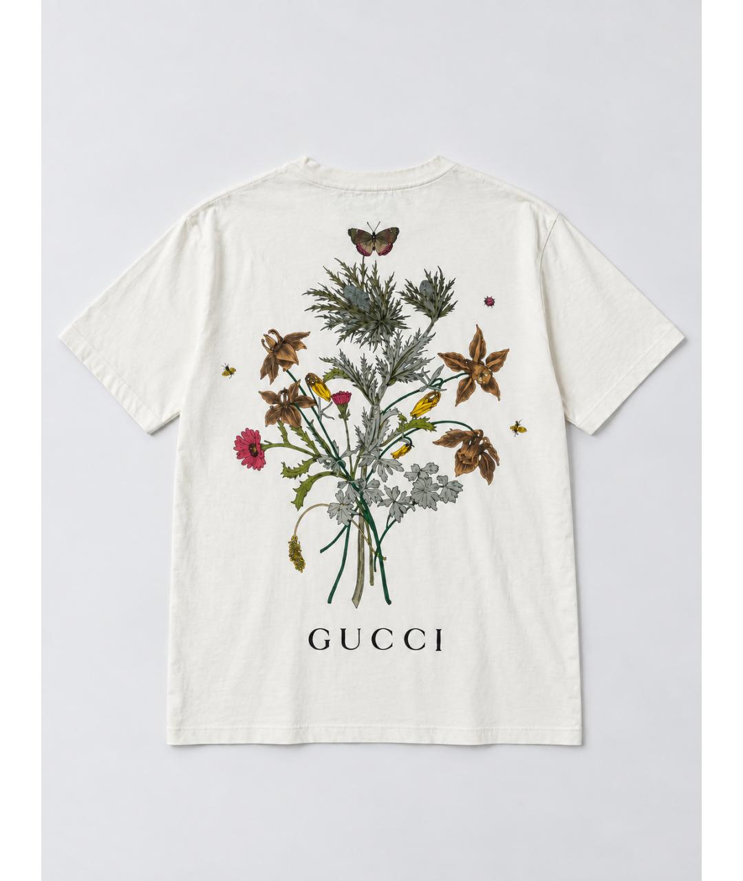 GUCCI Белая хлопковая футболка, фото 2