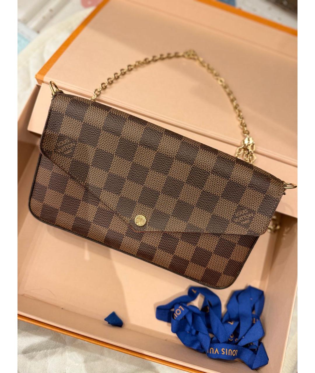 LOUIS VUITTON Коричневая сумка через плечо из канвы, фото 2