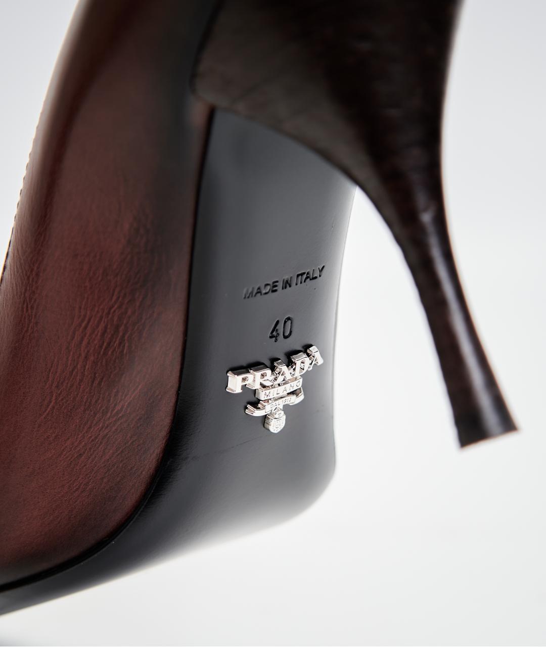 PRADA Коричневые кожаные туфли, фото 4