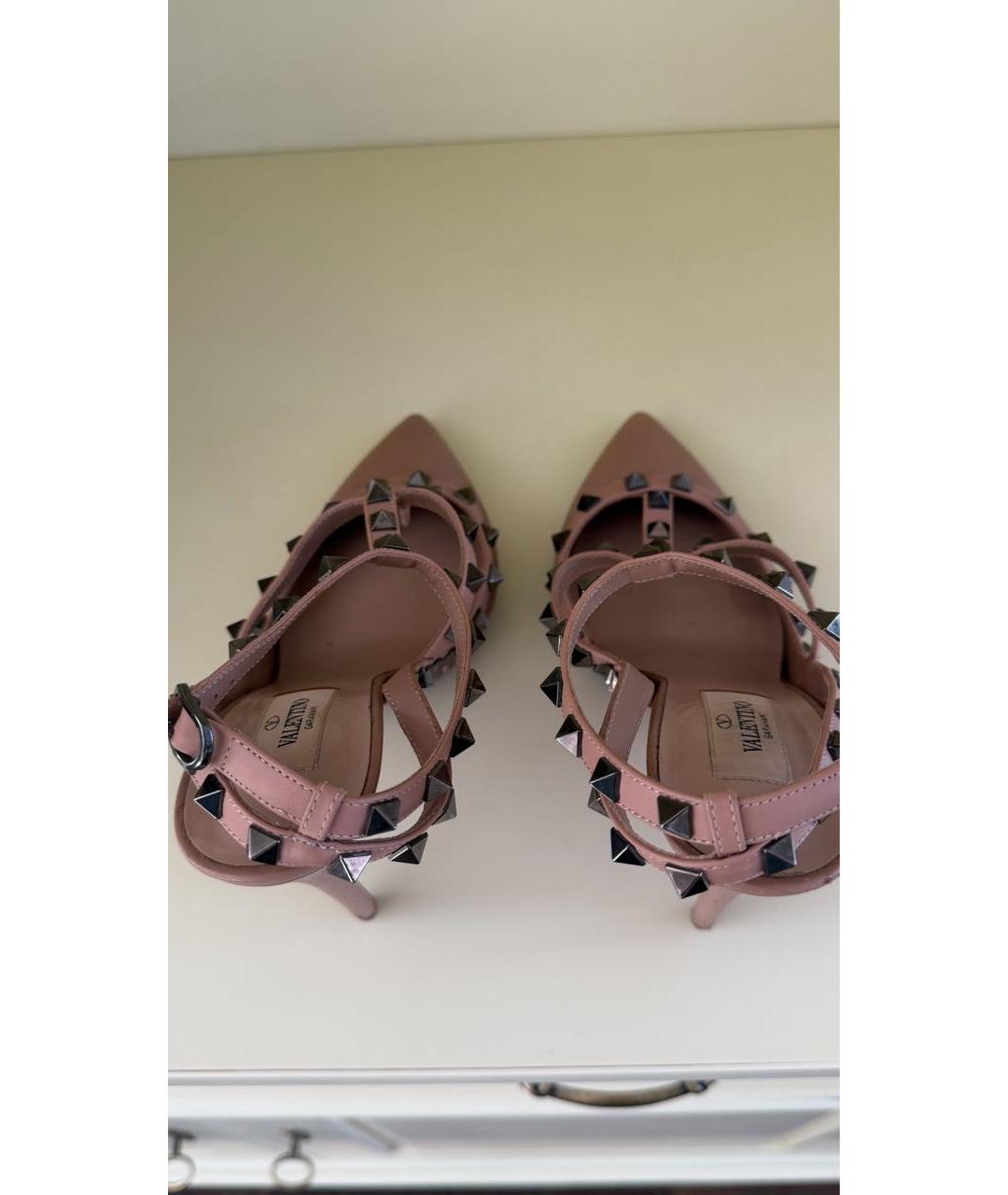 VALENTINO Бежевые кожаные босоножки, фото 3