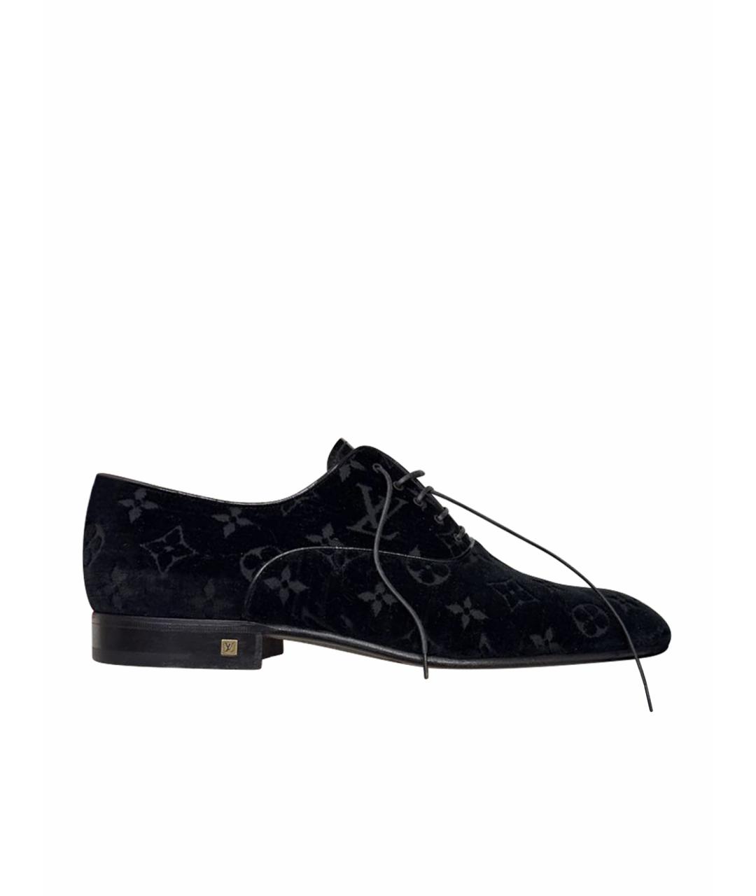 LOUIS VUITTON Черные бархатные туфли, фото 1