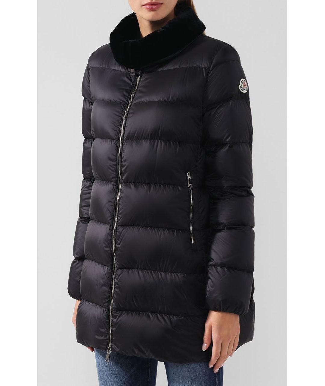 MONCLER Черный полиэстеровый пуховик, фото 8