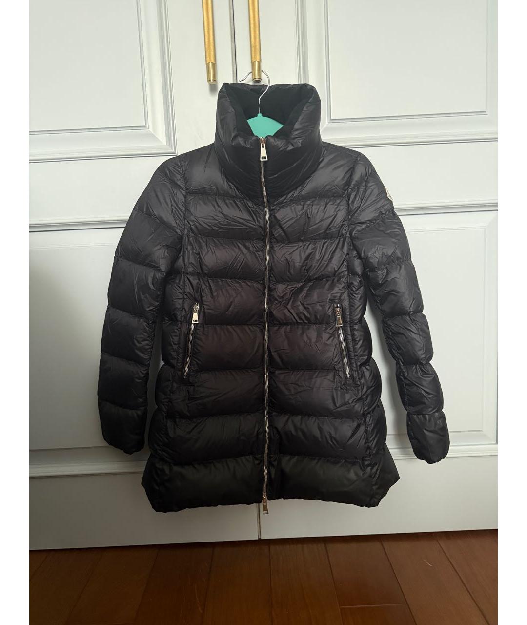 MONCLER Черный полиэстеровый пуховик, фото 3