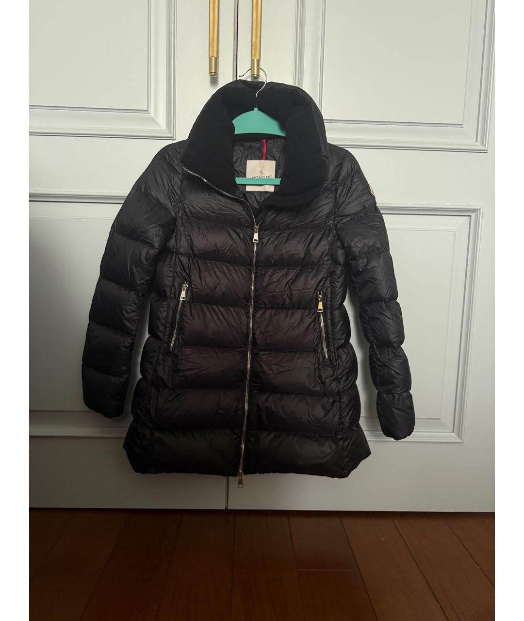 MONCLER Черный полиэстеровый пуховик, фото 2