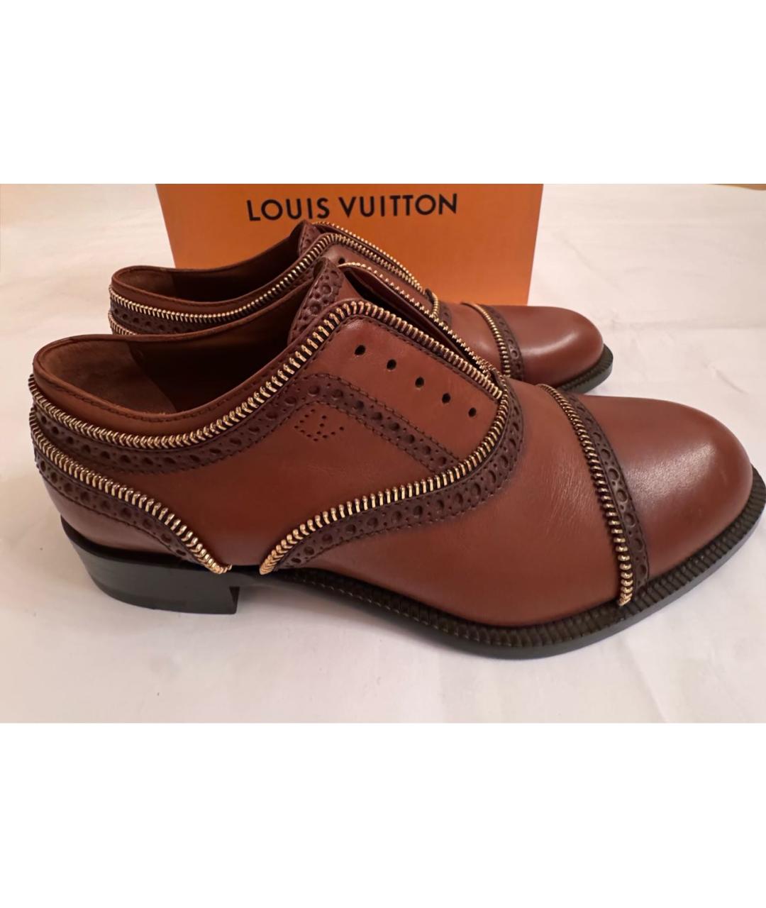 LOUIS VUITTON Коричневые кожаные брогги и оксфорды, фото 7