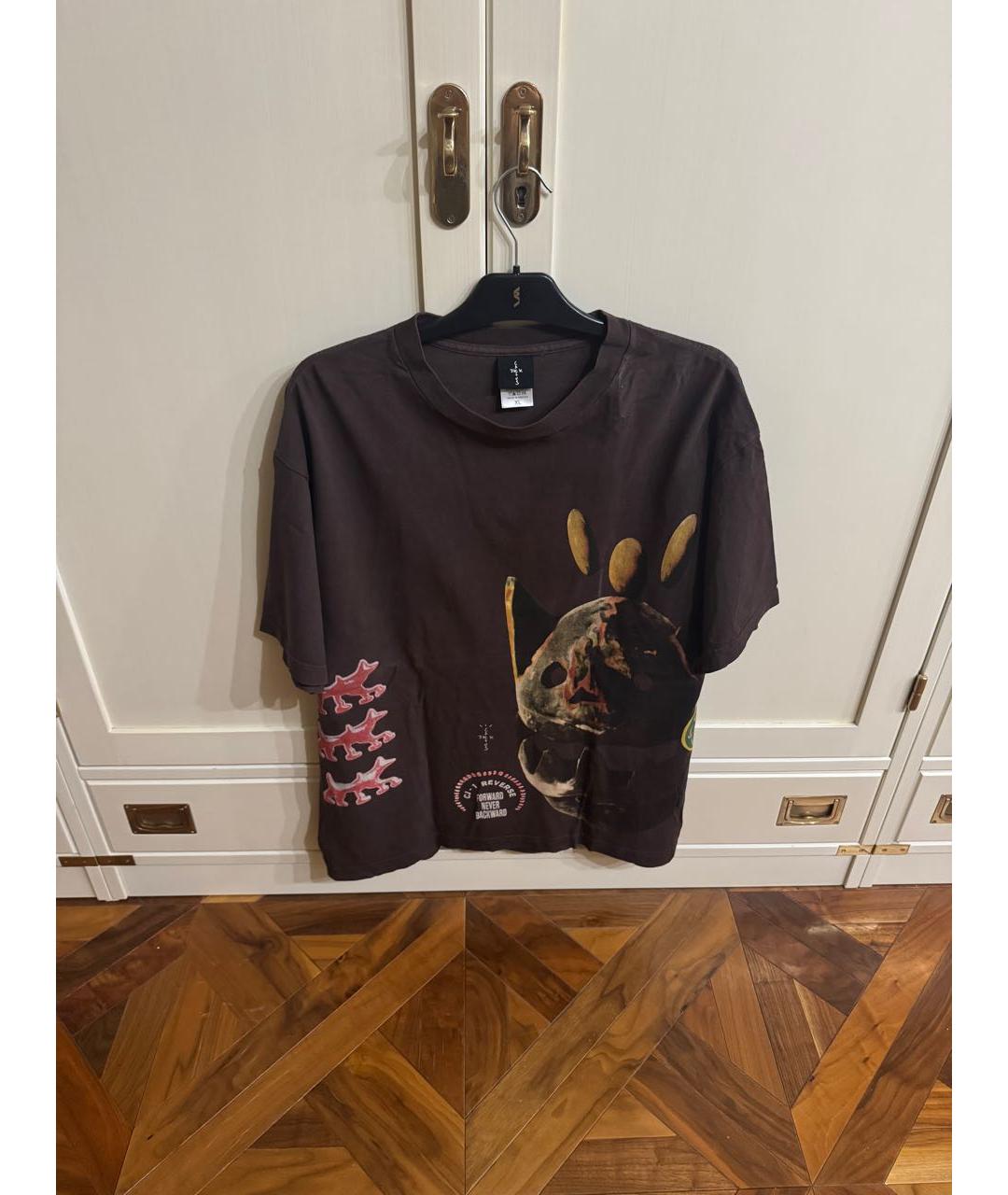 CACTUS JACK BY TRAVIS SCOTT Коричневая хлопковая футболка, фото 5