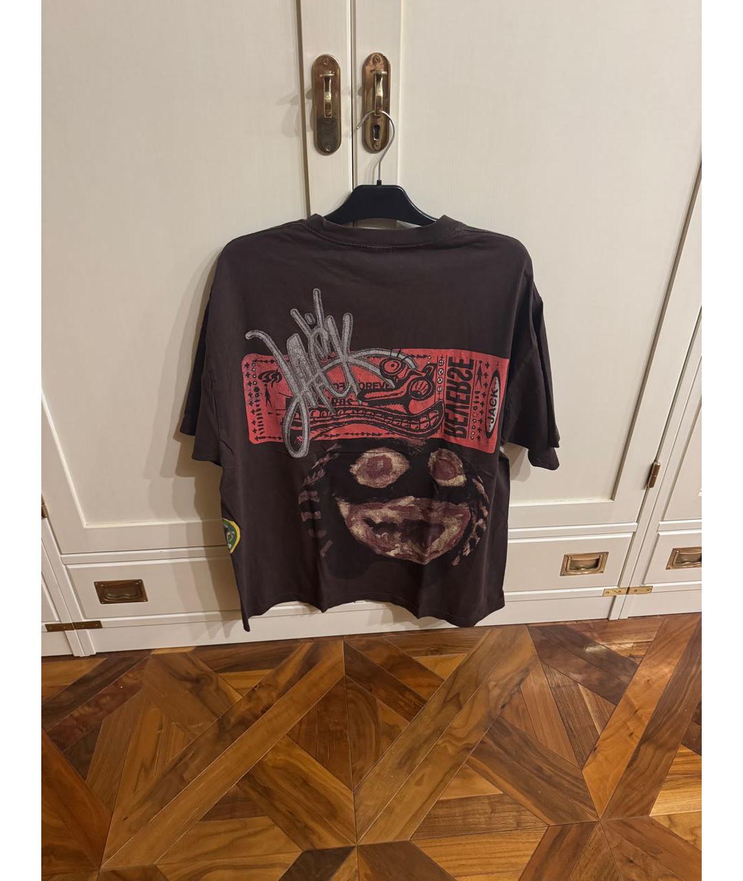 CACTUS JACK BY TRAVIS SCOTT Коричневая хлопковая футболка, фото 2