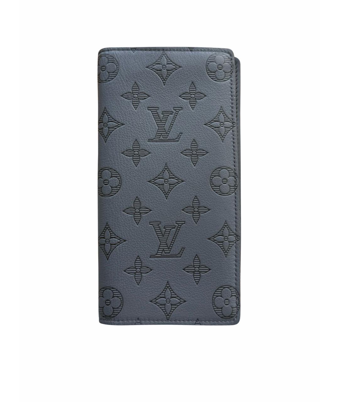 LOUIS VUITTON Серый кожаный кошелек, фото 8