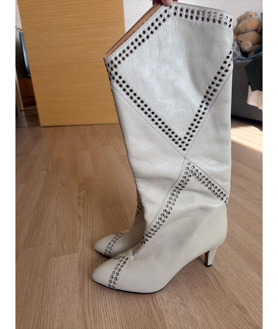 ISABEL MARANT Белые кожаные сапоги, фото 2