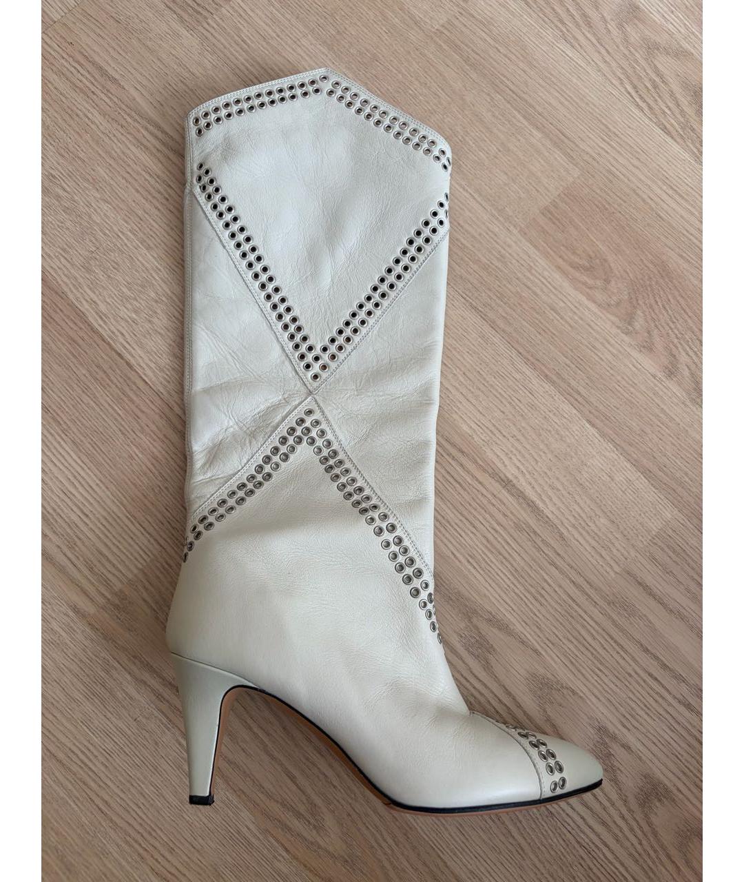 ISABEL MARANT Белые кожаные сапоги, фото 6