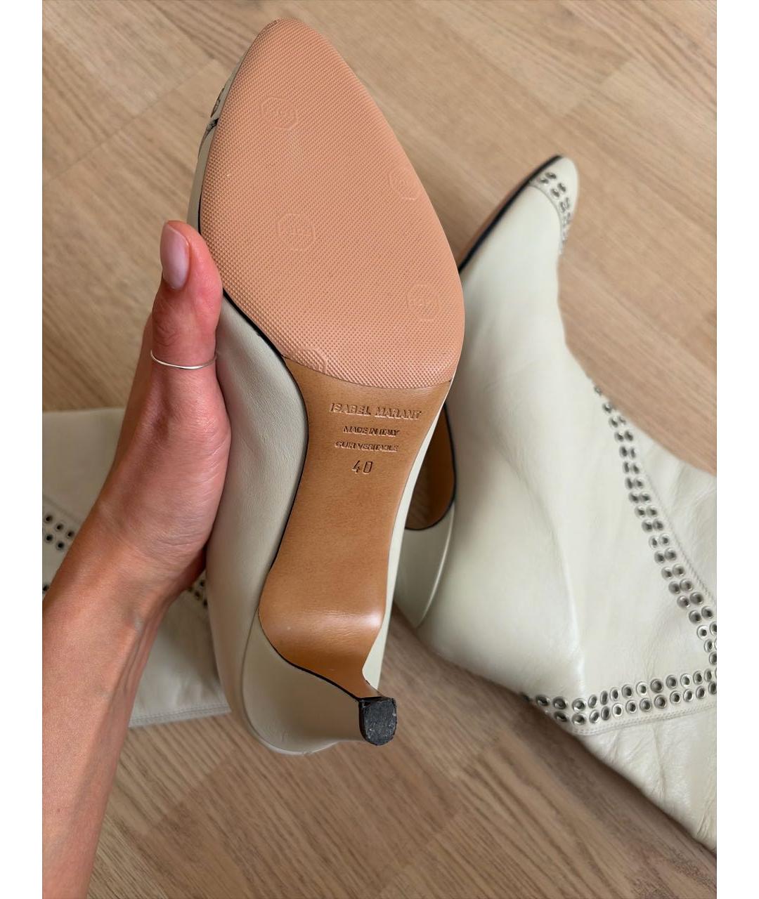 ISABEL MARANT Белые кожаные сапоги, фото 5