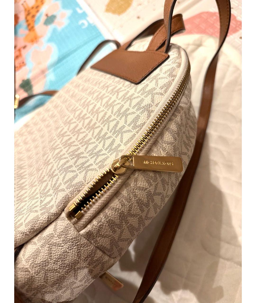 MICHAEL KORS Бежевый рюкзак из канвы, фото 7