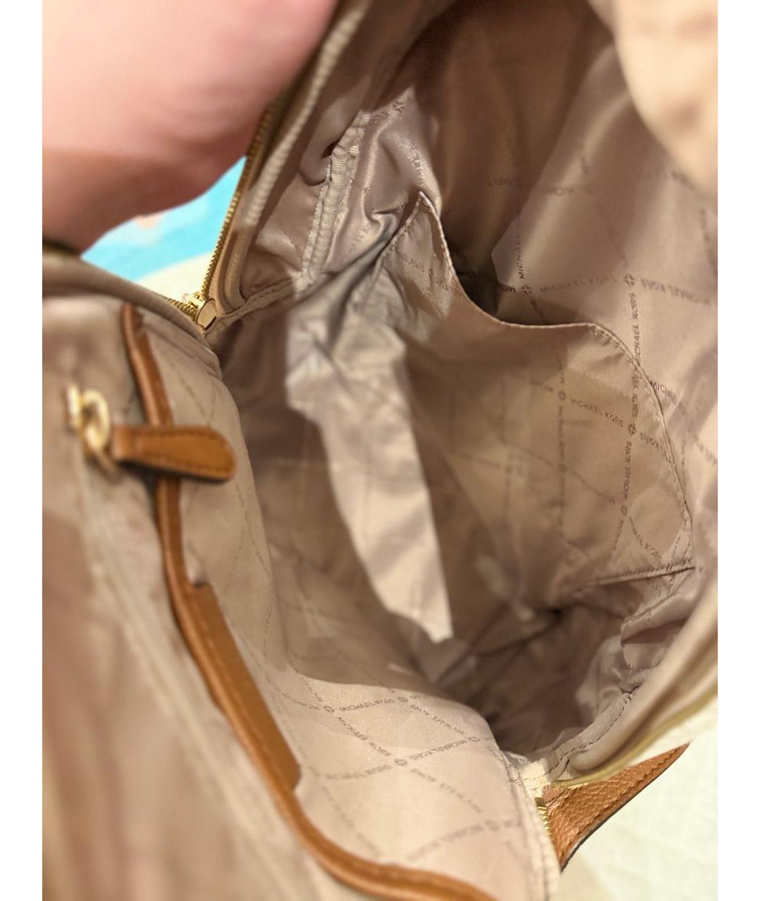 MICHAEL KORS Бежевый рюкзак из канвы, фото 4