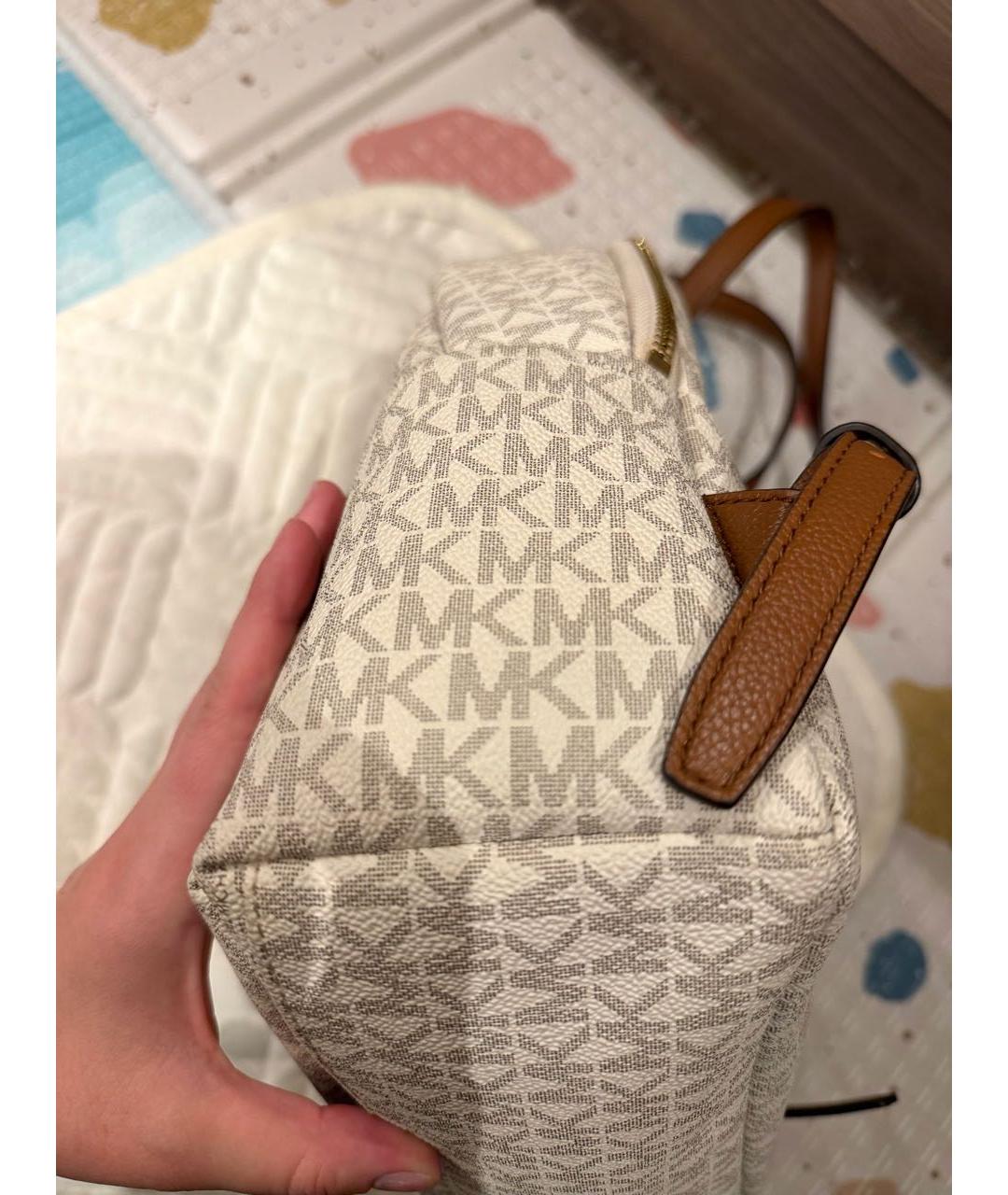 MICHAEL KORS Бежевый рюкзак из канвы, фото 5