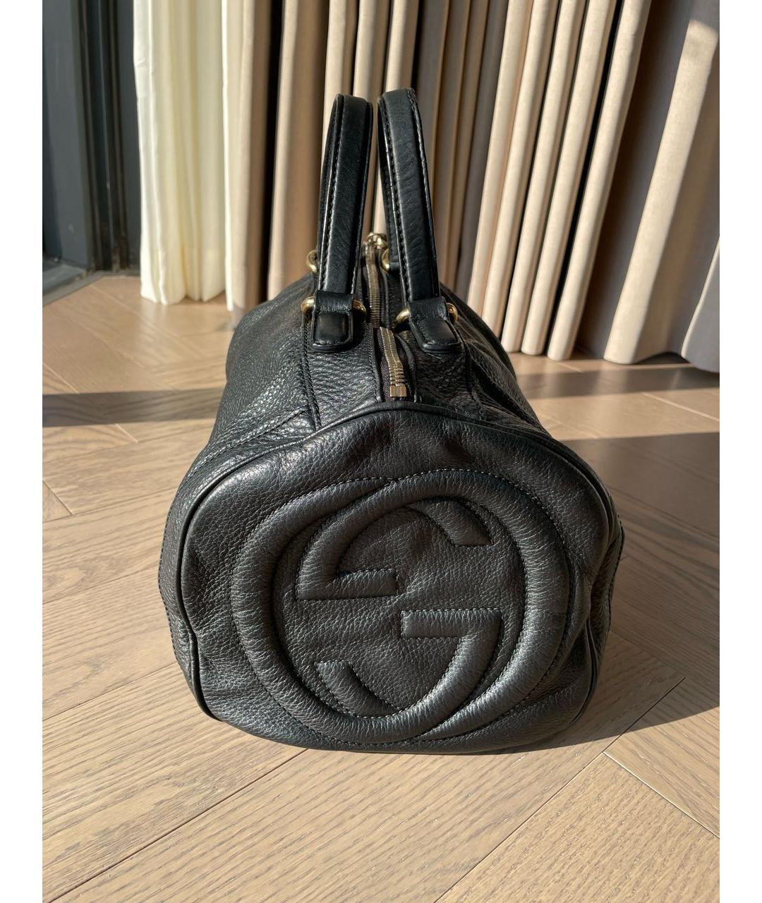 GUCCI Черная кожаная сумка с короткими ручками, фото 3