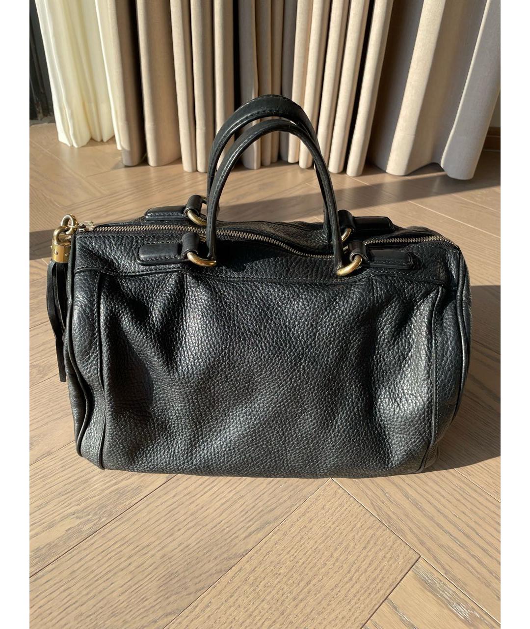 GUCCI Черная кожаная сумка с короткими ручками, фото 4
