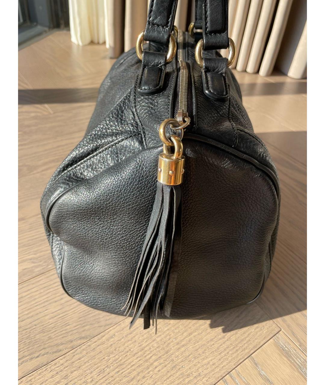 GUCCI Черная кожаная сумка с короткими ручками, фото 5