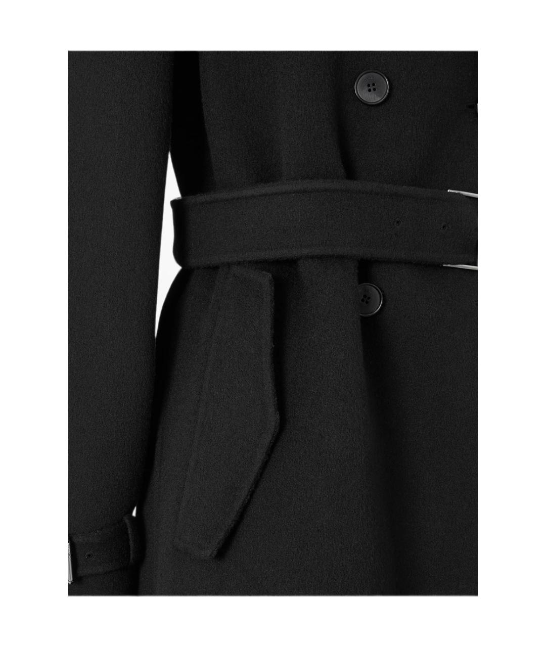 FENDI Черное шерстяное пальто, фото 2