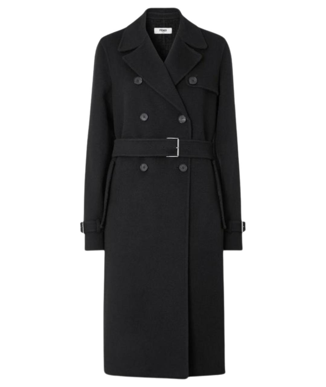FENDI Черное шерстяное пальто, фото 1