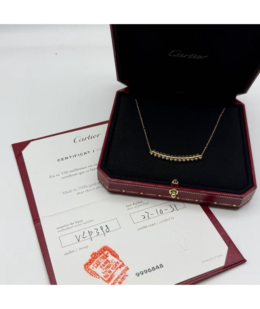 CARTIER Желтое колье из желтого золота, фото 2