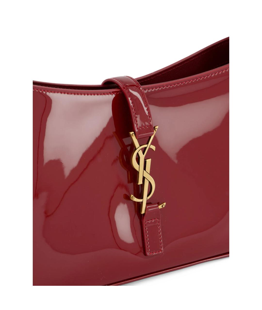 SAINT LAURENT Красная кожаная сумка с короткими ручками, фото 2