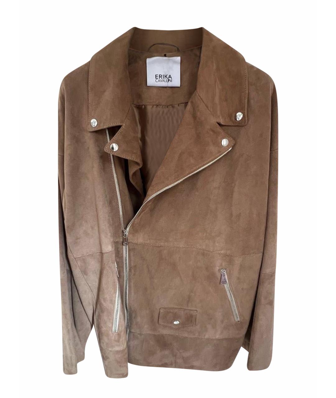 ERIKA CAVALLINI Бежевая замшевая куртка, фото 5