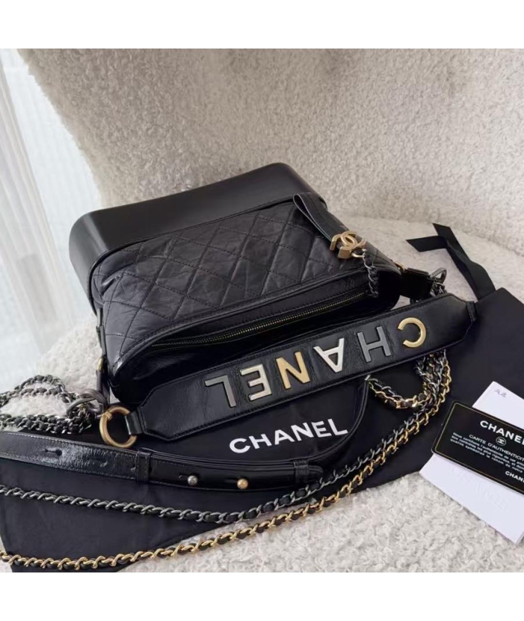 CHANEL Черная кожаная сумка через плечо, фото 4