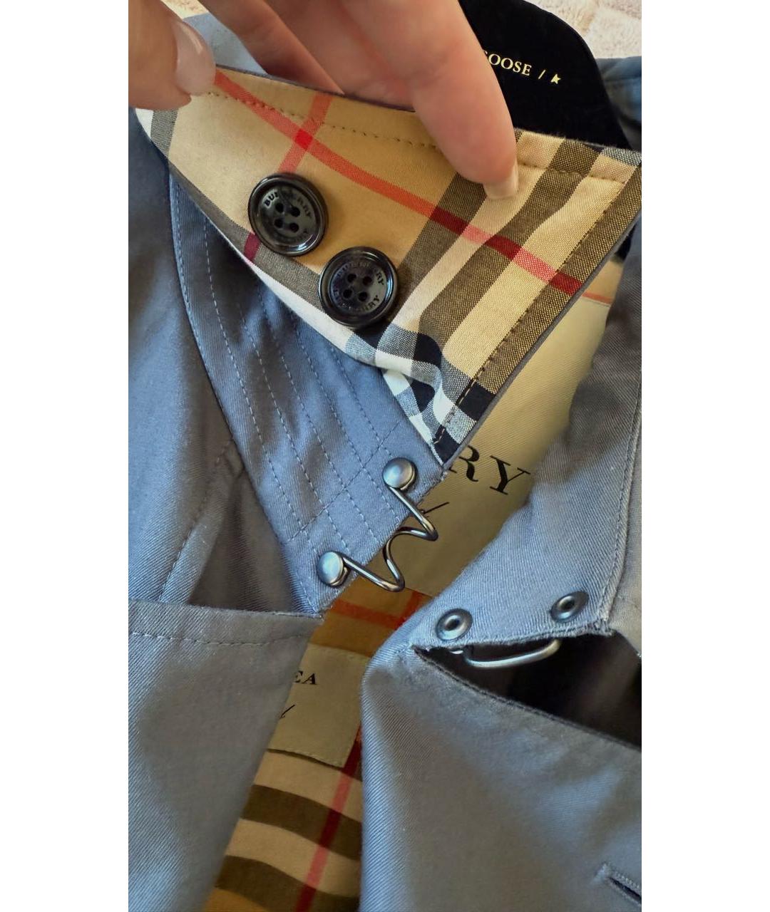 BURBERRY Антрацитовый хлопковый тренч/плащ, фото 4