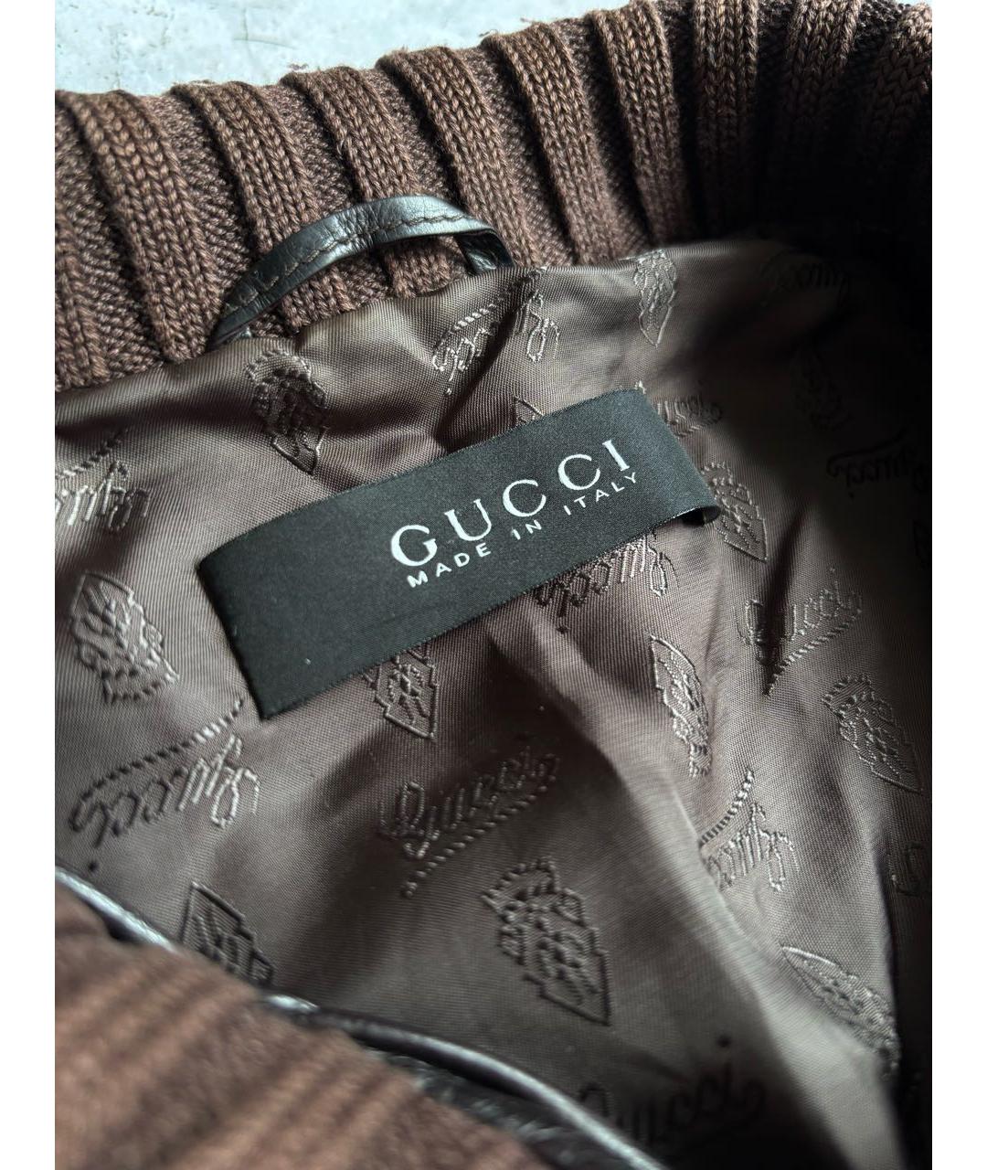 GUCCI Коричневая кожаная куртка, фото 3