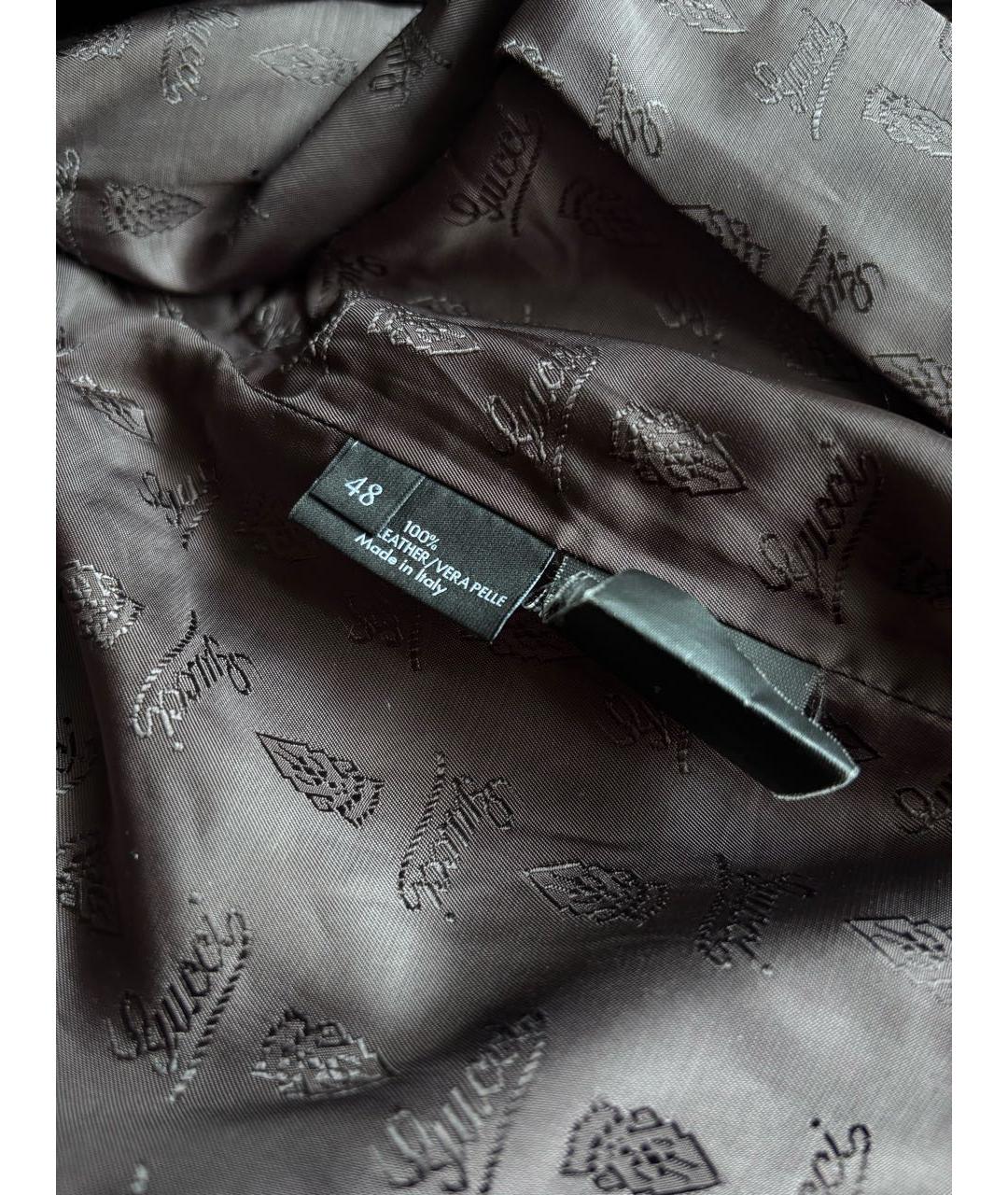 GUCCI Коричневая кожаная куртка, фото 4
