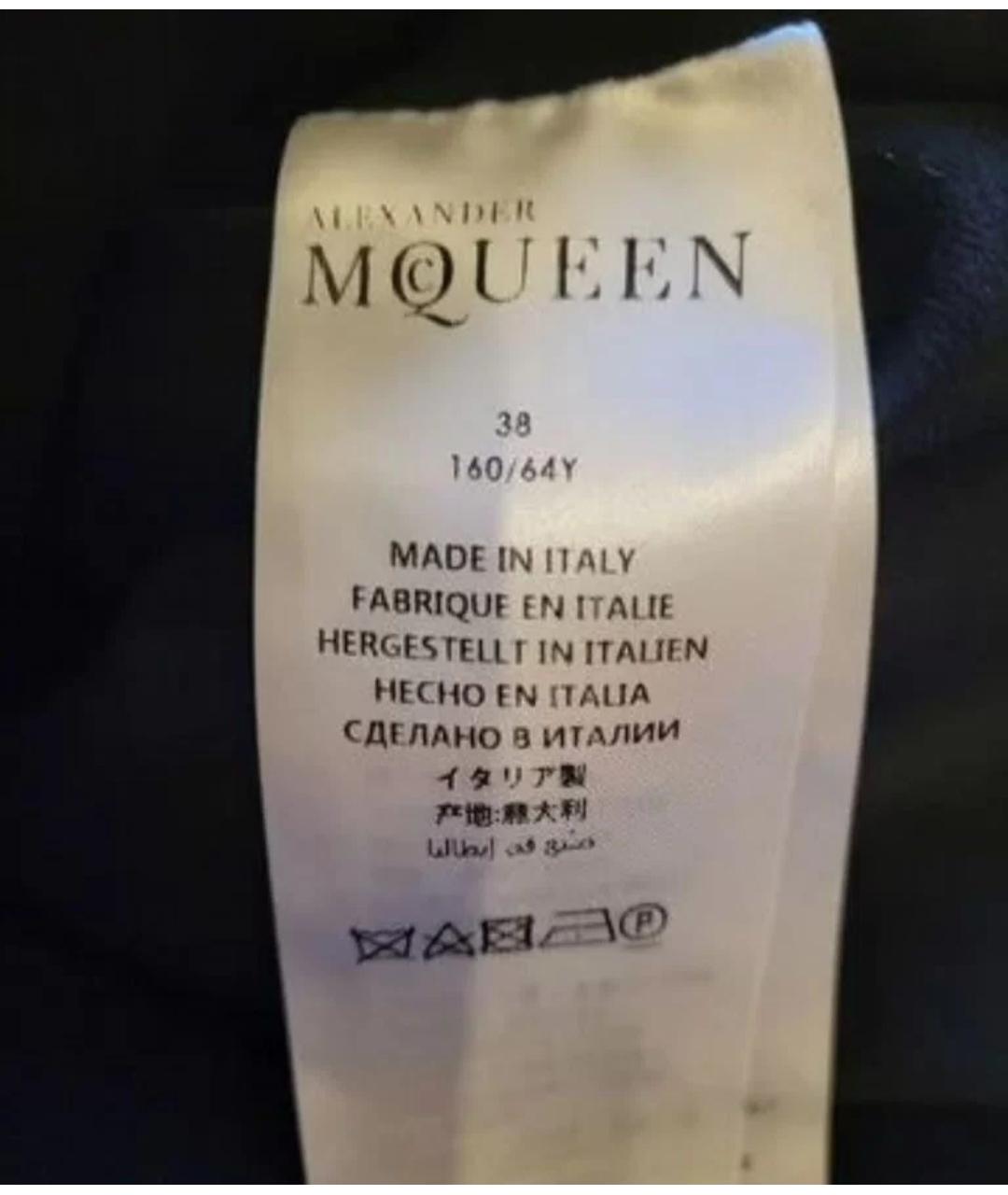 ALEXANDER MCQUEEN Черная шерстяная юбка миди, фото 5