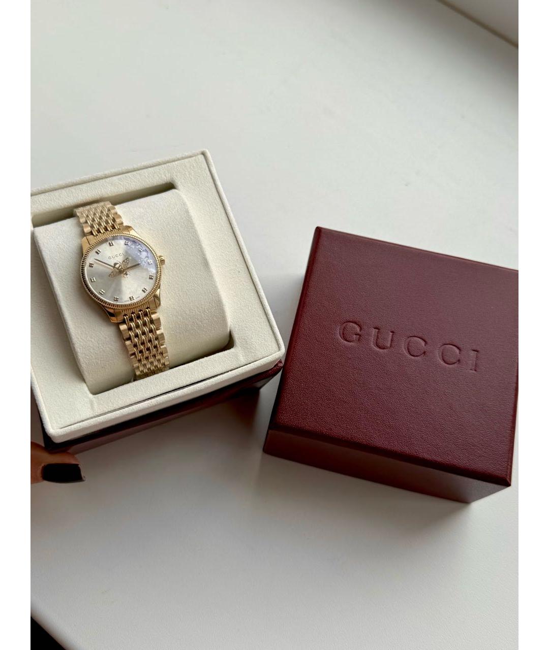 GUCCI Золотые стальные часы, фото 4