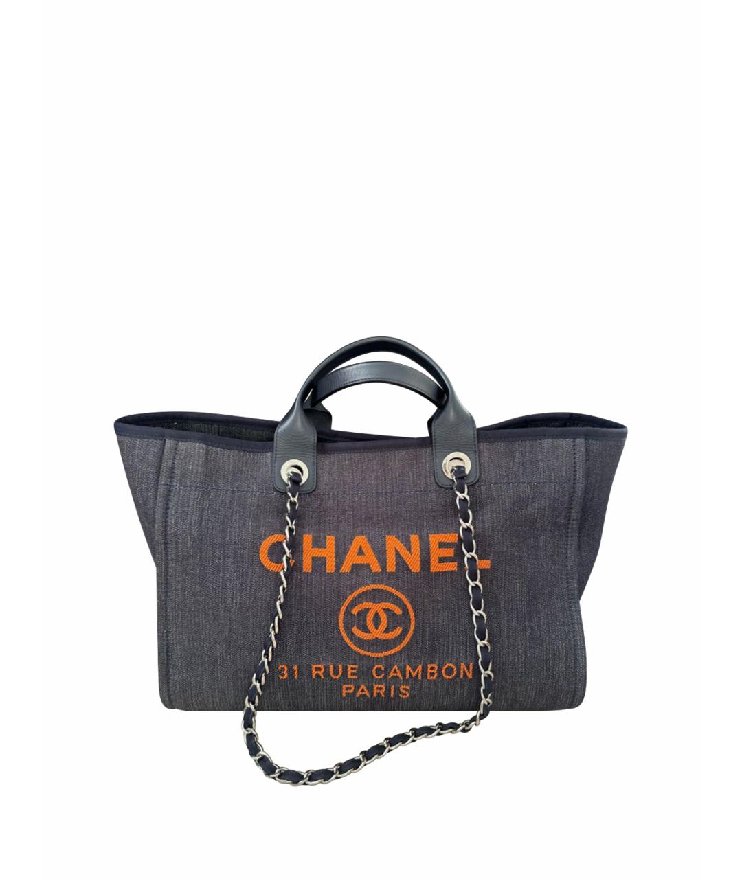CHANEL Синяя деним сумка тоут, фото 1