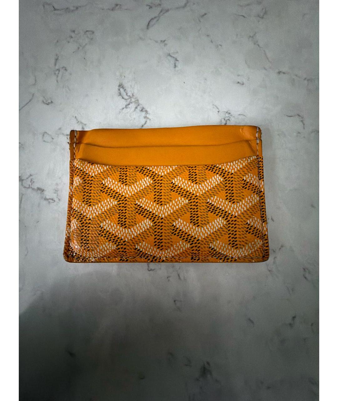 GOYARD Желтый кожаный кардхолдер, фото 2