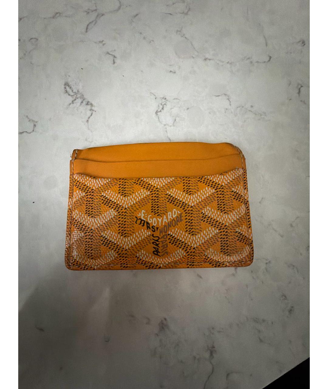 GOYARD Желтый кожаный кардхолдер, фото 4