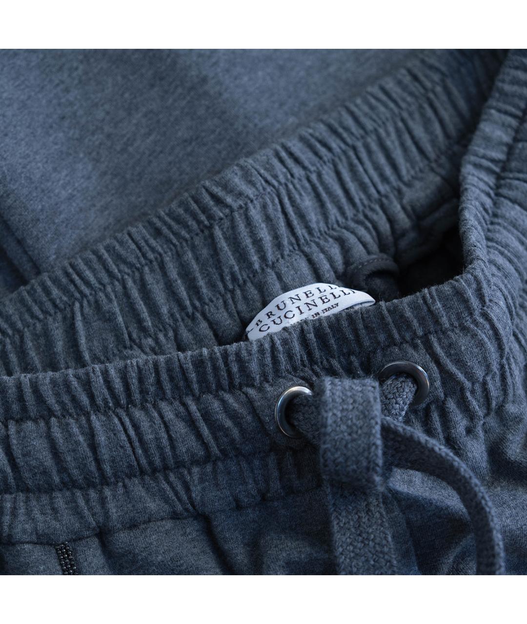BRUNELLO CUCINELLI Серые хлопковые брюки узкие, фото 3