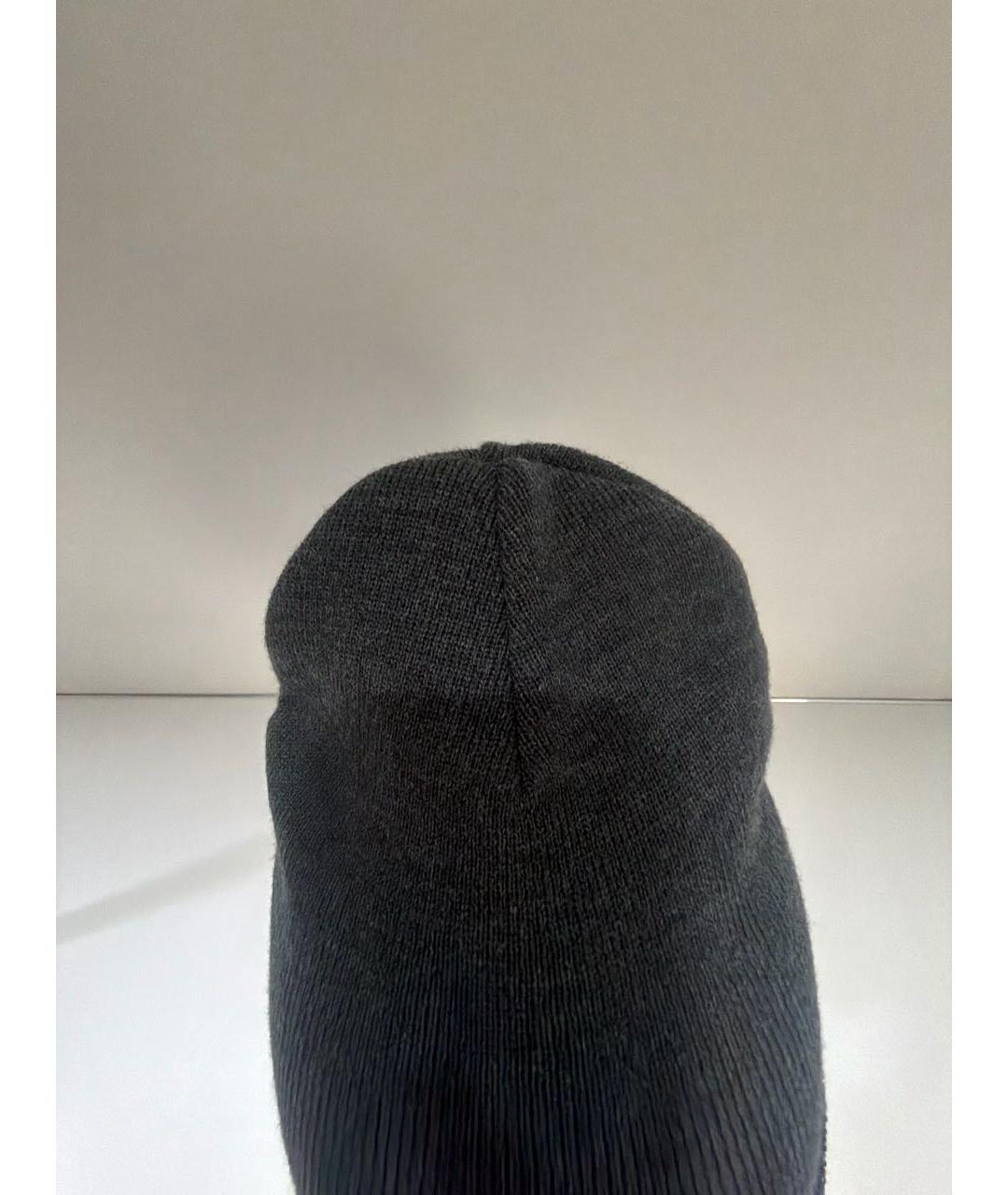 MONCLER Серая шерстяная шапка, фото 6