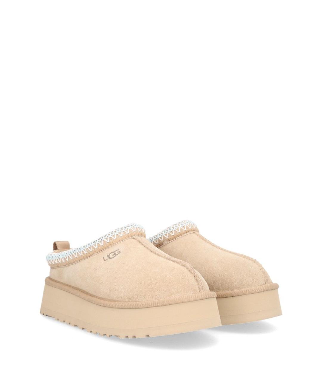 UGG Бежевые замшевые сабо, фото 2