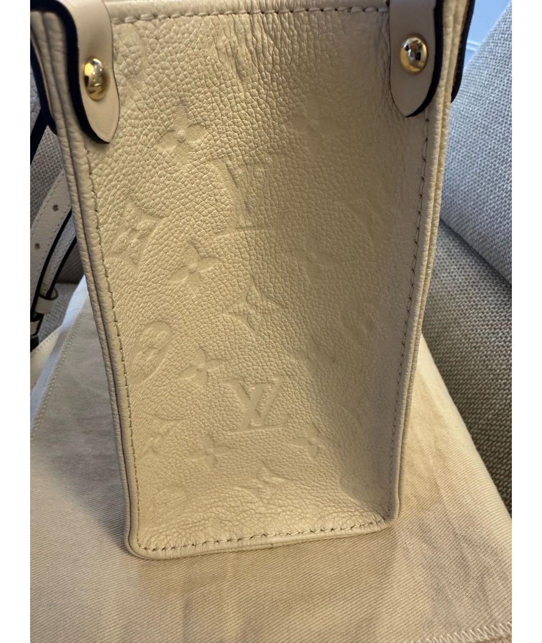 LOUIS VUITTON Бежевая кожаная сумка через плечо, фото 2