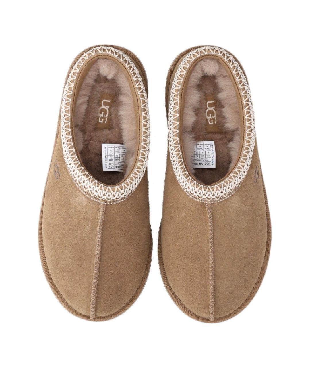 UGG Бежевые замшевые сабо, фото 4